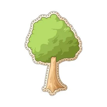 Tree cutout illustration Stock Illustration