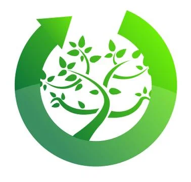 Tree cycle recycle concept illustration design on white Stock Illustration