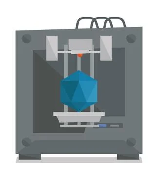 Tree D printer vector illustration Stock Illustration