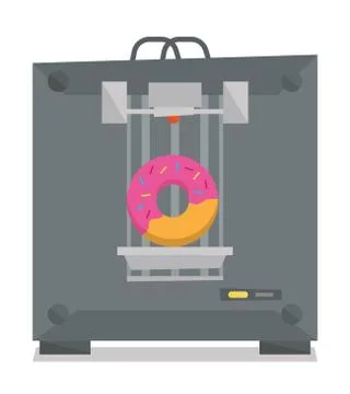 Tree D printer vector illustration Stock Illustration