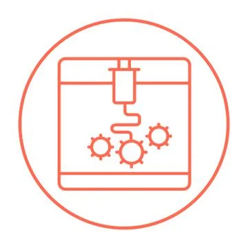 Tree D printing line icon 스톡 일러스트