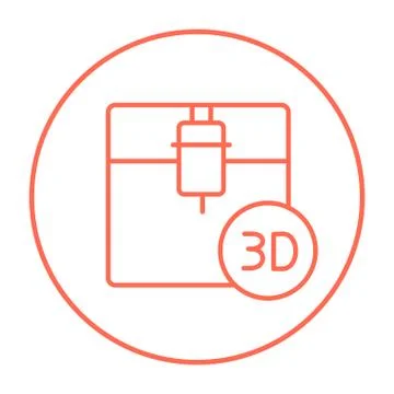 Tree D printing line icon Stock Illustration