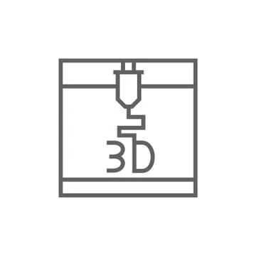 Tree D printing line icon 스톡 일러스트