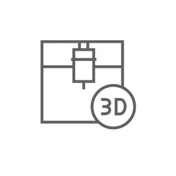 Tree D printing line icon Stock Illustration