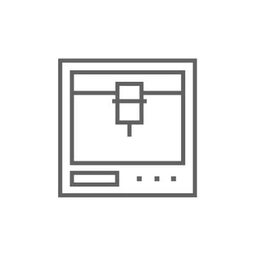 Tree D printing line icon Stockillustratie