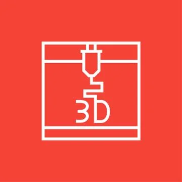 Tree D printing line icon 스톡 일러스트