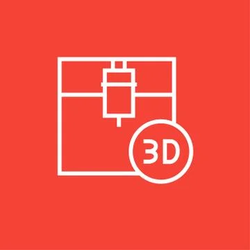 Tree D printing line icon イラスト素材