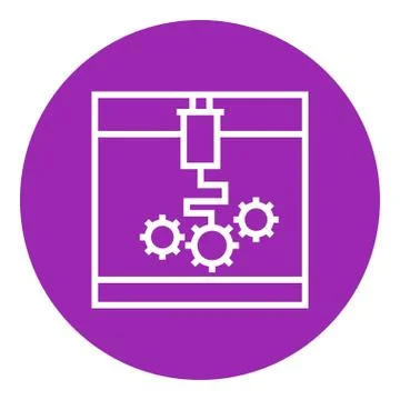 Tree D printing line icon 스톡 일러스트