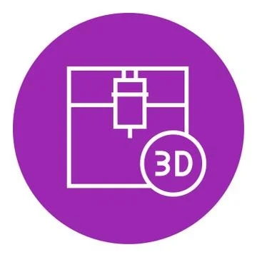 Tree D printing line icon Stock Illustration