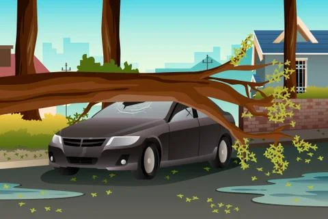 Tree on a Damage Care Stock Illustration