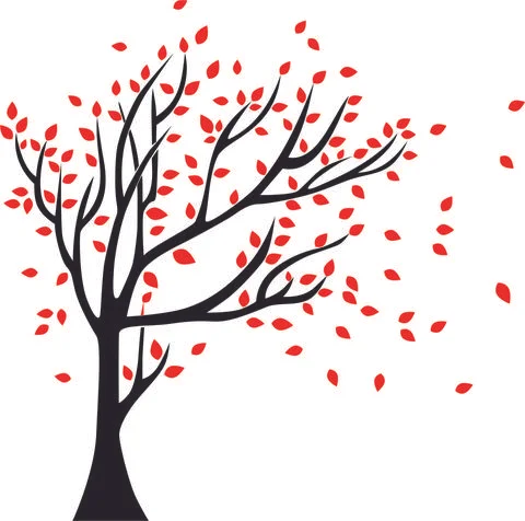 Tree Decal wall sricker Stock Illustration