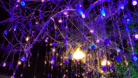 Tree decoration and evil eye beads Stock Footage 260347584