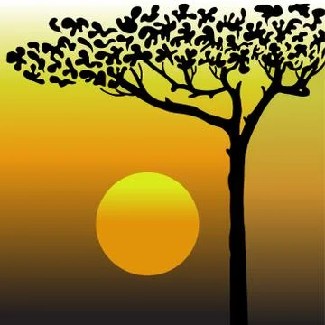 Tree in the desert Stock Illustration