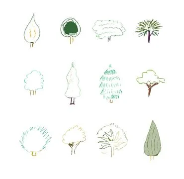 Tree design elements Stock Illustration