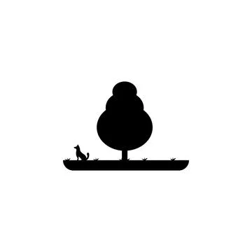 Tree with a dog icon. Element of parks and landscape icon. One of the Stock Illustration