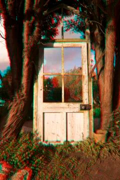Tree Door, 3D Anaglyph Photos