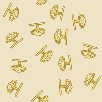 Tree eco conscious line vector seamless pattern Illustrazione stock