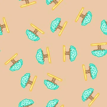 Tree eco conscious vector seamless pattern Stock Illustration