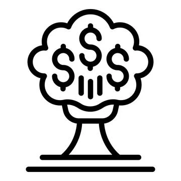 Tree economy icon outline vector. Financial money Stock Illustration