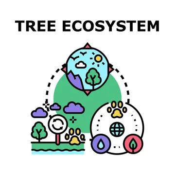 Tree ecosystem representing environmental connection and conservation Stock Illustration