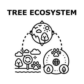 Tree ecosystem representing environmental connection and conservation Stock Illustration