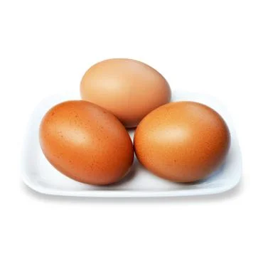 Tree eggs isolated on white background. Stock Photos
