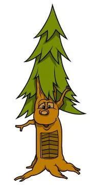 Tree With Face Stock Illustration