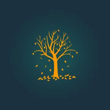 Tree with fallen leaves icon Stock Illustration