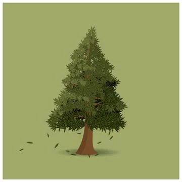 Tree With Falling Leaves Stock-Illustration