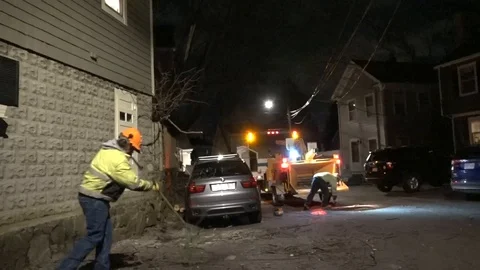 Tree Fell on Car Stock Footage 106833224