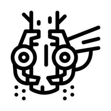 Tree felling machine icon vector outline illustration Illustrazione stock