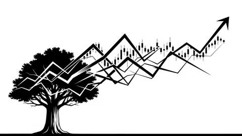 Tree with financial growth chart Stock Illustration