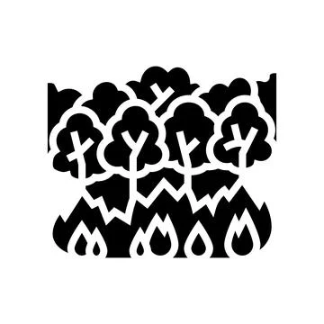Tree fire glyph icon vector illustration Illustrazione stock