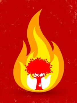 Tree in fire Stock Illustration