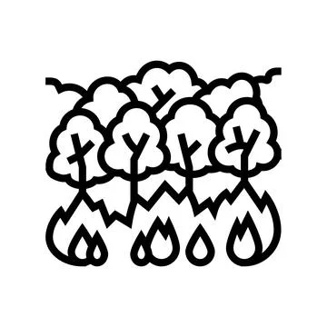Tree fire line icon vector illustration Stock Illustration