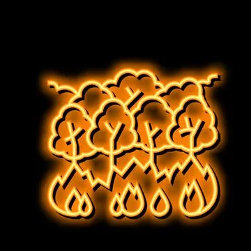 Tree fire neon glow icon illustration Illustrazione stock