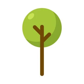 Tree flat clipart vector illustration Stock Illustration