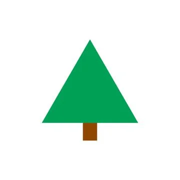 Tree flat icon. Christmas tree icon. Vector illustration isolated on white  Stock Illustration