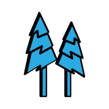 Tree flat icon. winter icon. simple design editable. design vector illustrati Stock Illustration