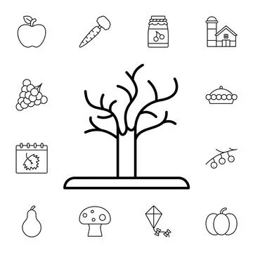 Tree flat vector icon in autumn pack Stock Illustration