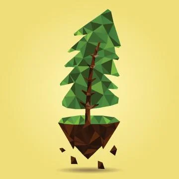 Tree On Floating Island Stock Illustration