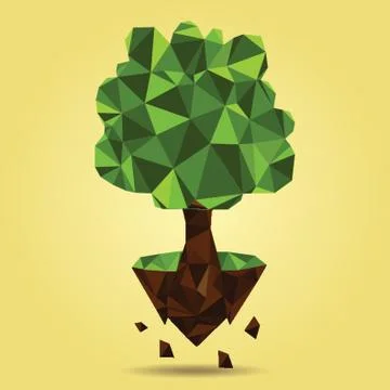 Tree On Floating Island Stock Illustration