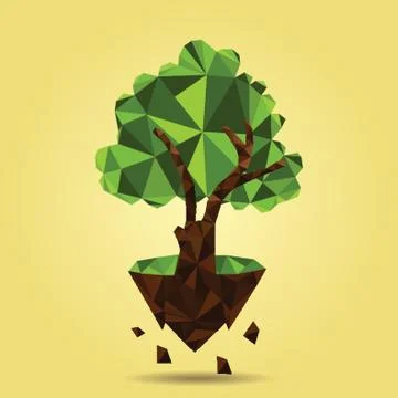 Tree On Floating Island Stock Illustration