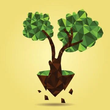 Tree On Floating Island Stock Illustration