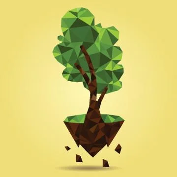 Tree On Floating Island Stock Illustration