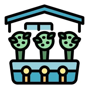 Tree flower pot icon vector flat Stock Illustration
