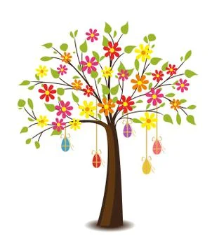 Tree with flowers Illustrazione stock