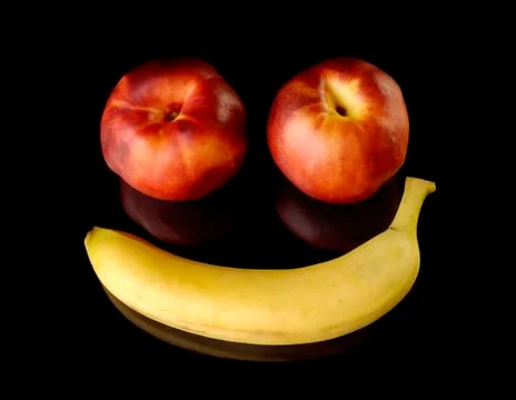 Tree food pattern fruit face ornament banana Foto stock