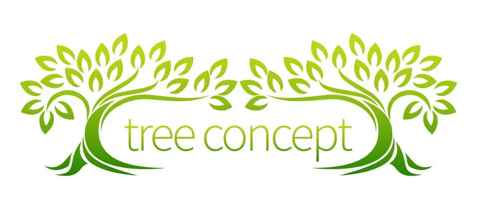 Tree Forest Concept 스톡 일러스트