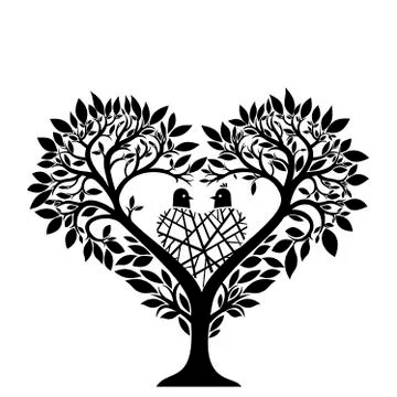 Tree in the form of a heart Stock Illustration